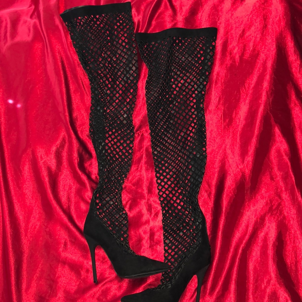 Thigh high screen boots